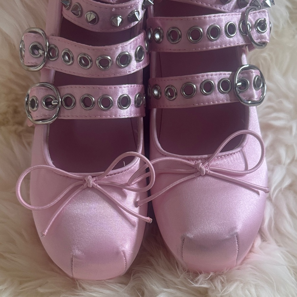 Sugar Thrillz Sweet Sonata Pink Platform Ballet Heels - Picture 2 of 6